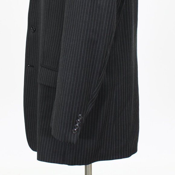 Calvin Klein 44L Gray Striped 3-Button Sport Coat Blazer Jacket G105 - Picture 6 of 11